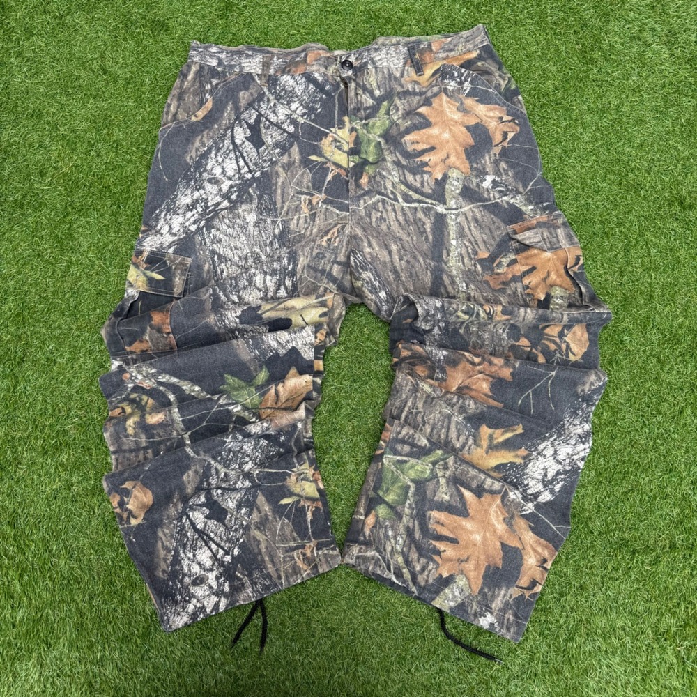 Vtg FieldStaff‎ Mens Camo Cargo Pants Size 40 Hunting Outdoors Drawstring Cotton
